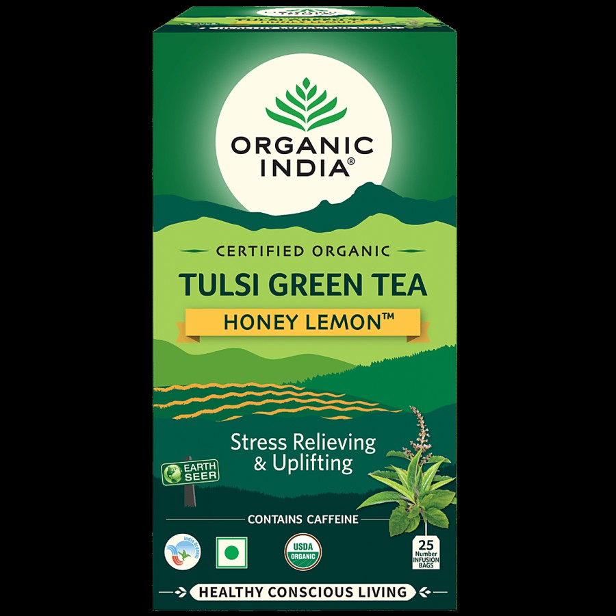 Organic India Tulsi Green Tea - Honey Lemon