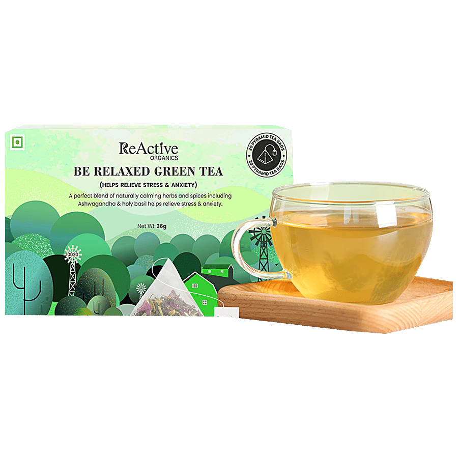 ReActive Organics Be Relaxed Green Tea - Helps Relieve Stress & Anxiety