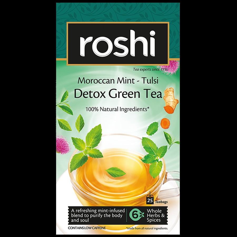 Roshi Detox Green Tea With Moroccan Mint & Tulsi