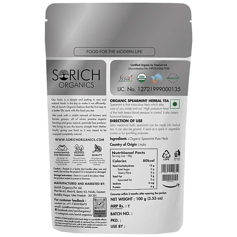 Sorich Organics Spearmint Green Tea - Rich In Antioxidants