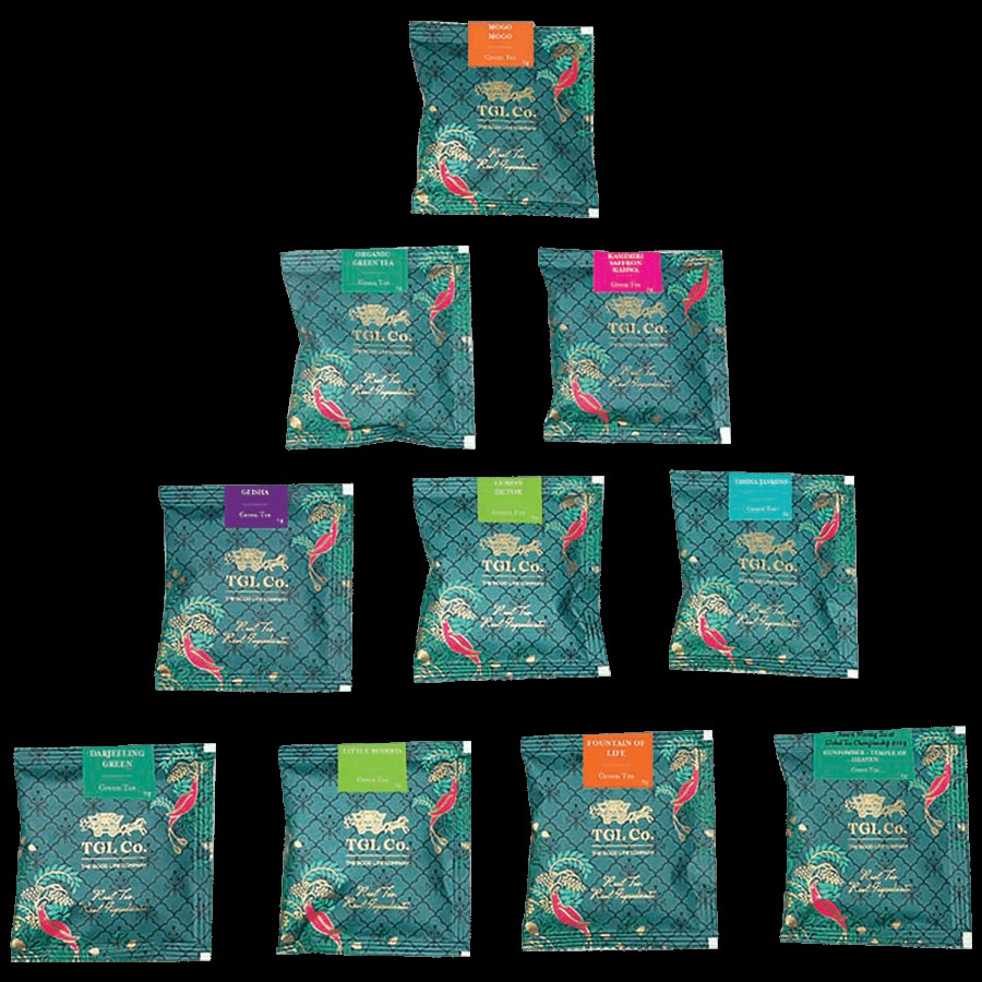 TGL Co. Green Tea Bags Sampler Box Assortment