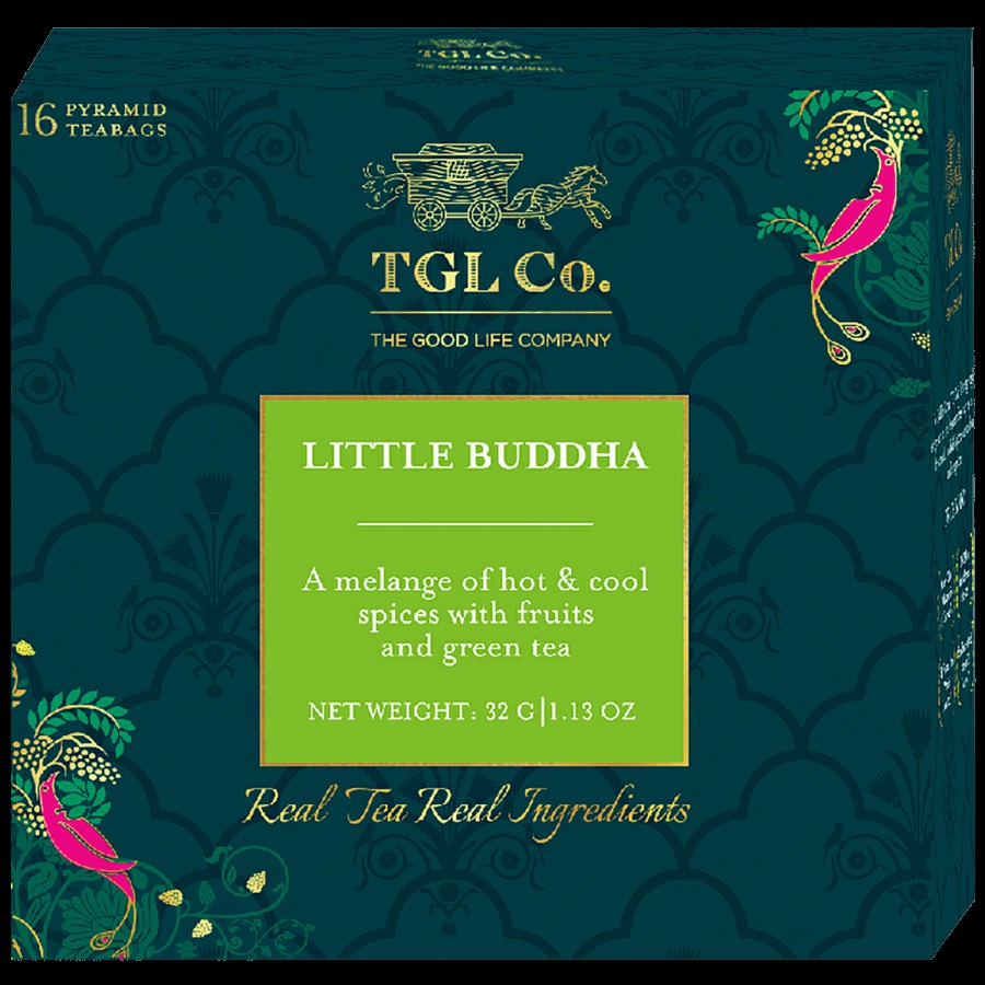 TGL Co. Little Buddha Fruit Green Tea Bags Make Brew Iced Tea or Hot Tea