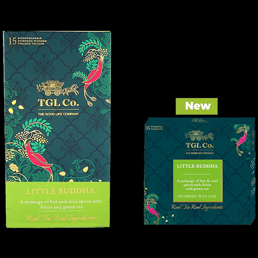 TGL Co. Little Buddha Fruit Green Tea Bags Make Brew Iced Tea or Hot Tea