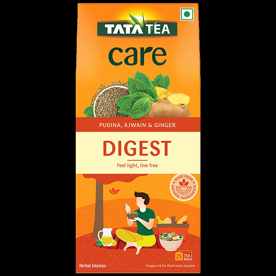 Tata Tea Care  Digest Herbal Infusion Green Tea - With Pudina