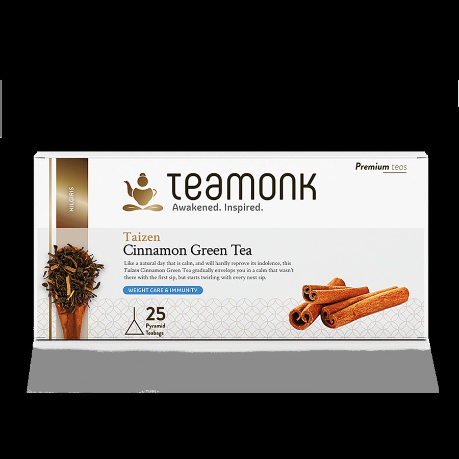 Teamonk Nilgiri Green Tea Bags - Taizen Cinnamon