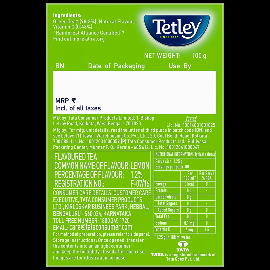 Tetley Lemon Green Tea