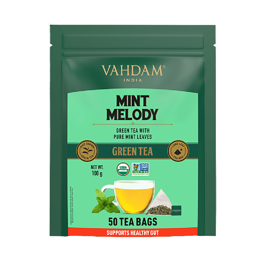 Vahdam  Mint Melody Green Tea - Supports Healthy Gut