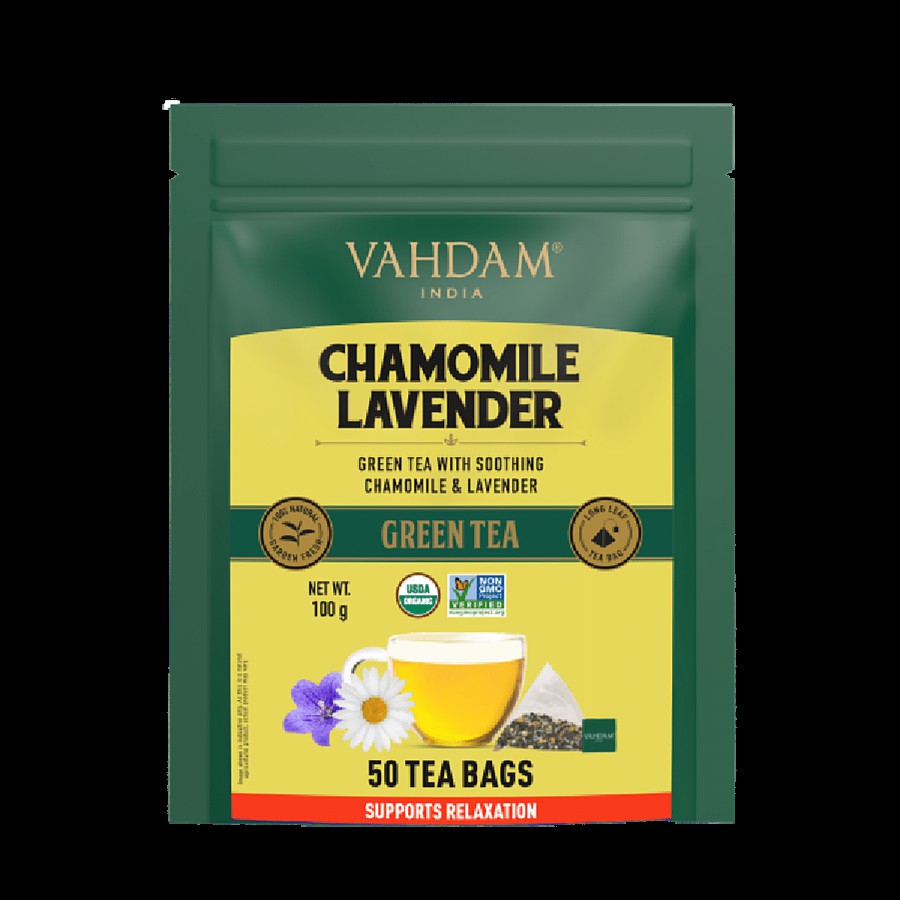 Vahdam Chamomile Green Lavender Green Tea - Provides Relaxation