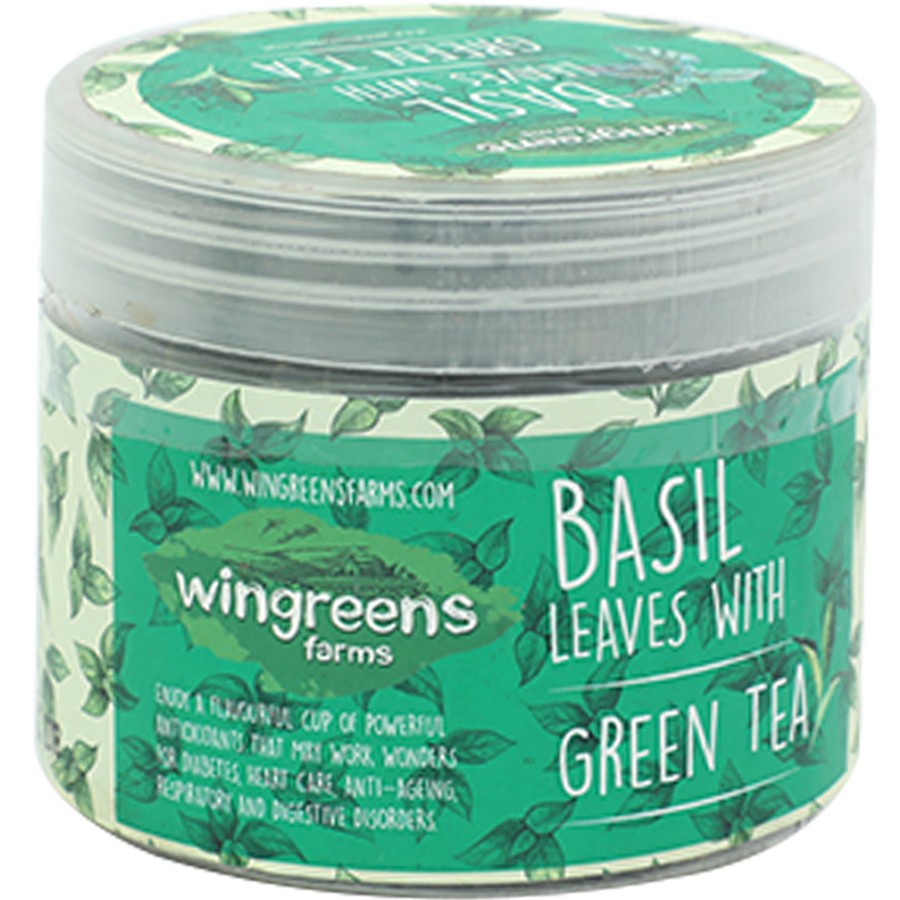 Wingreens Farms Basil Leaves With Green Tea