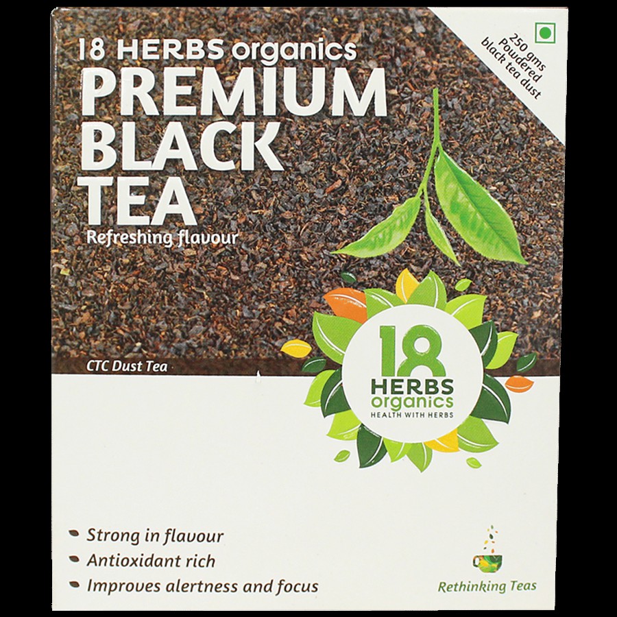 18 Herbs Organics Premium CTC Dust Black Tea - Refreshing Flavour