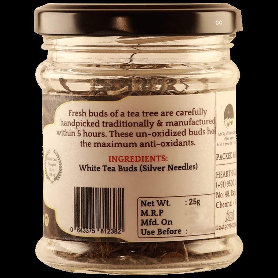 Desi Cha Silver Needles White Tea - Handpicked Chai Leaves