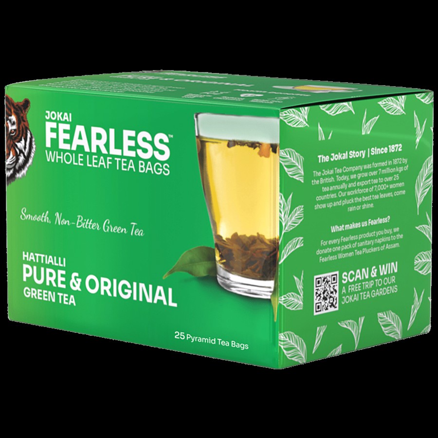 FEARLESS TEA Hattiali Original & Pure Green Tea Bags - Smooth & Non-Bitter