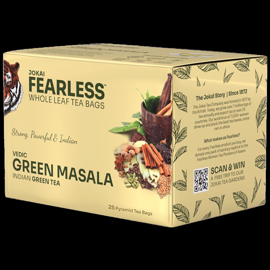 FEARLESS TEA Vedic Green Masala Tea - Whole Leaf