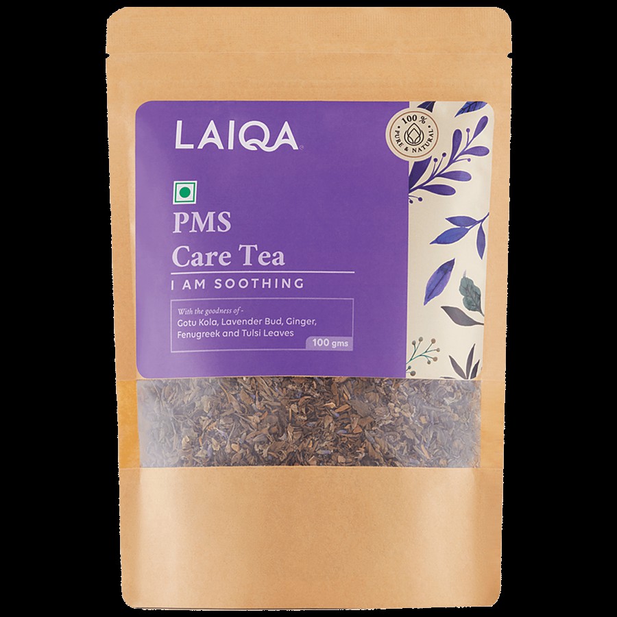 Laiqa PMS Care Tea Soothing For Hormonal Balance & Mood - Womens Health Tea For Period Cramp Relief