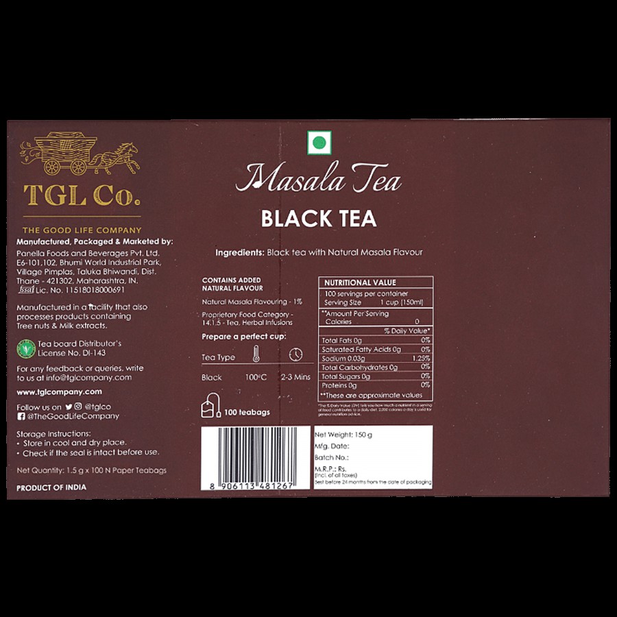 TGL Co. Masala Chai Tea Bags