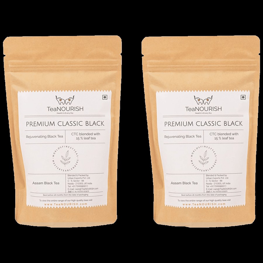 TeaNOURISH Premium Classic Black Tea - CTC Blended With 15% Leaf Tea