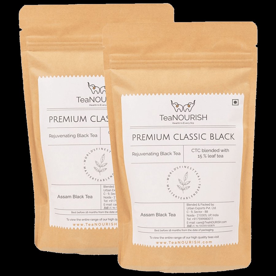 TeaNOURISH Premium Classic Black Tea - CTC Blended With 15% Leaf Tea