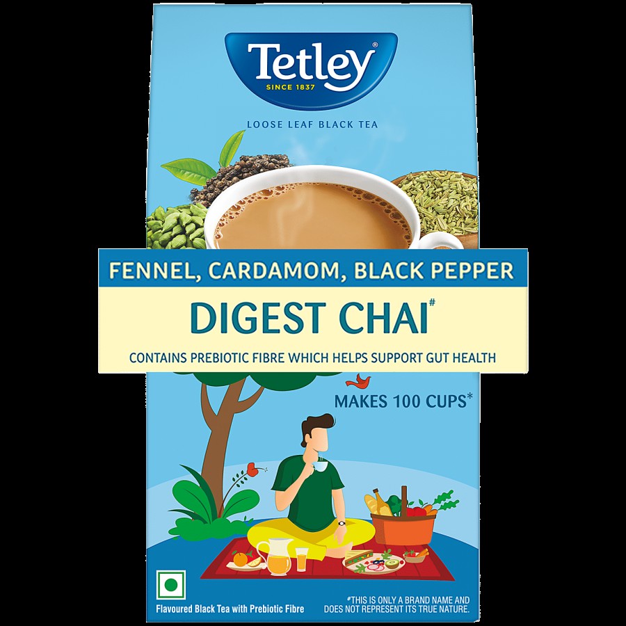 Tetley Digest Chai Flavoured Black Tea - With Prebiotic Fibre