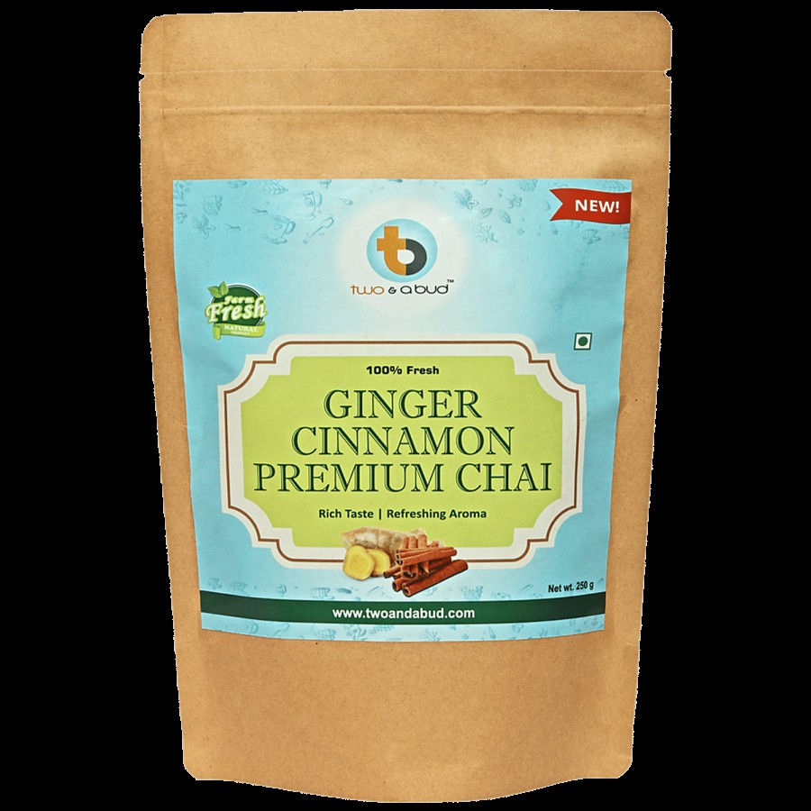 Two & A Bud Ginger Cinnamon Premium Chai - Rich Taste