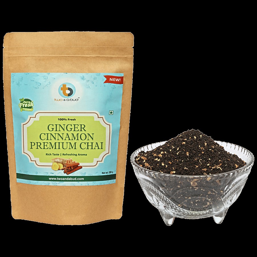 Two & A Bud Ginger Cinnamon Premium Chai - Rich Taste