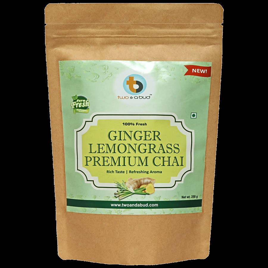 Two & A Bud Ginger Lemongrass Premium Chai - Rich Taste