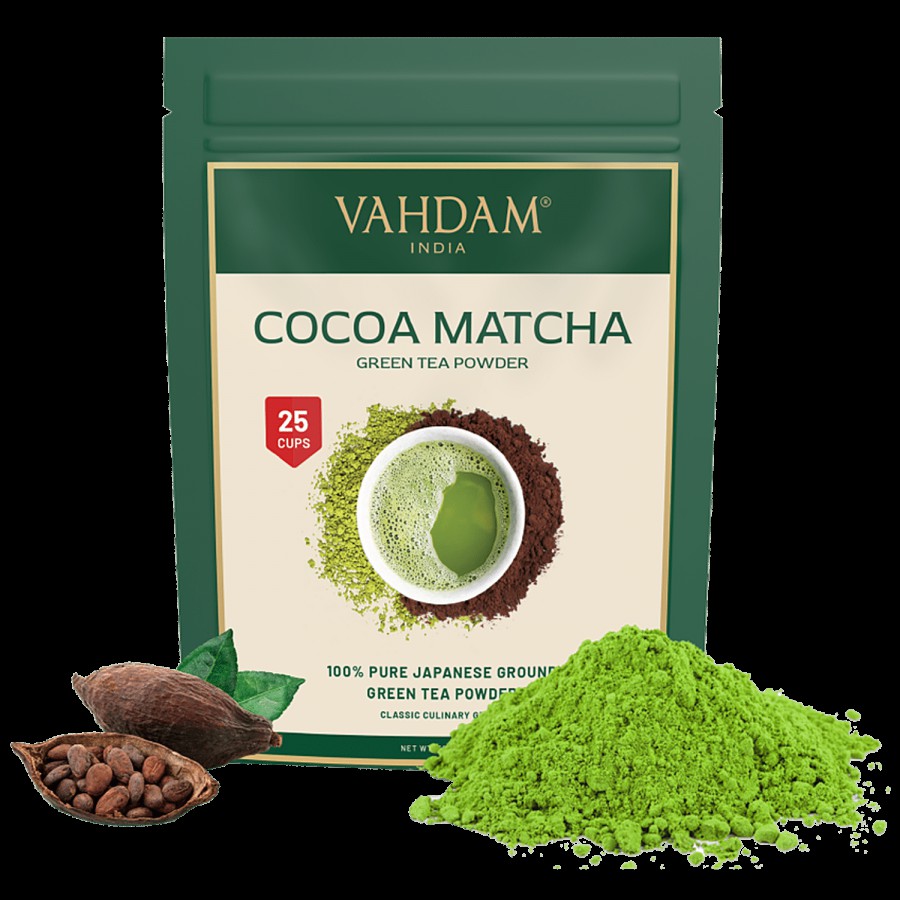 Vahdam Cocoa Matcha Green Tea Powder - 100% Pure Japanese Ground