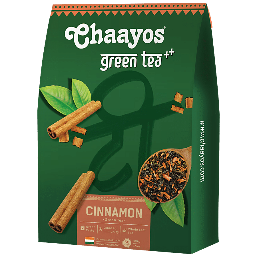 Chaayos Cinnamon Whole Leaf Green Tea - Rich In Antioxidants