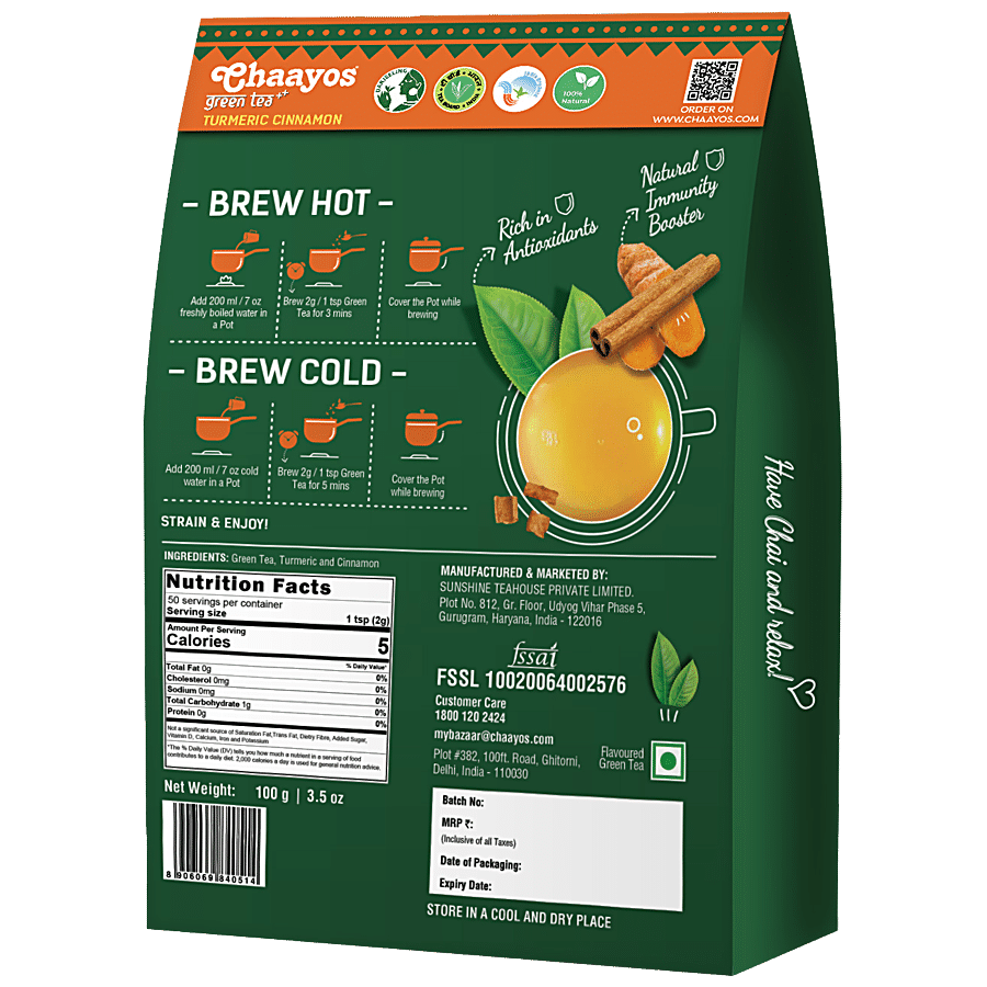 Chaayos Green Tea - Turmeric Cinnamon