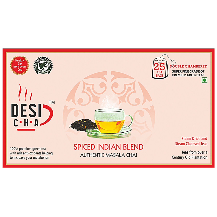 Desi Cha Indian Masala Chai Black Tea Bags- Natural Spices