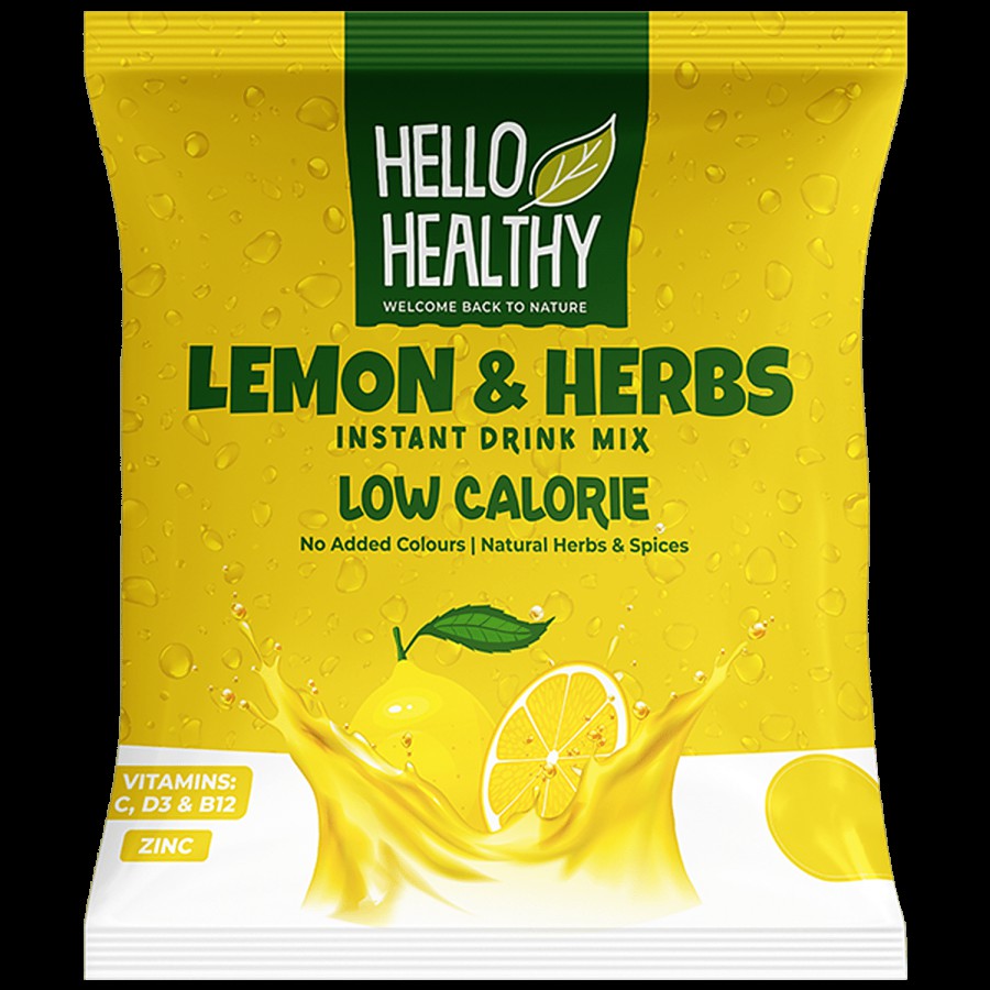 Hello Healthy Lemon & Herbs Instant Drink Mix - Low Calorie