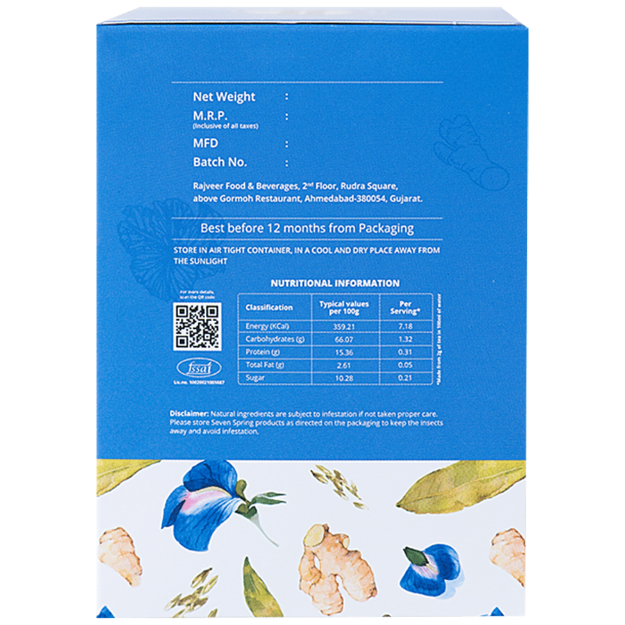 Seven Spring Tea Blue Pea Ginger Fennel Tea - Packed Wth Nutrients