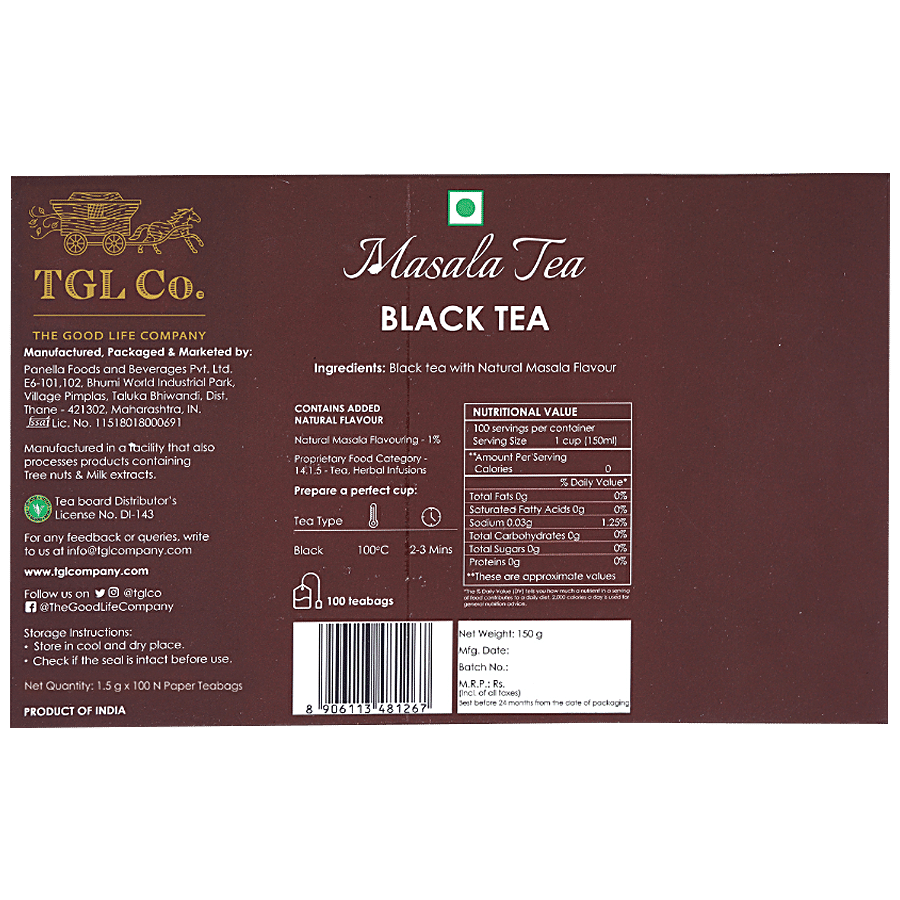 TGL Co. Masala Chai Tea Bags