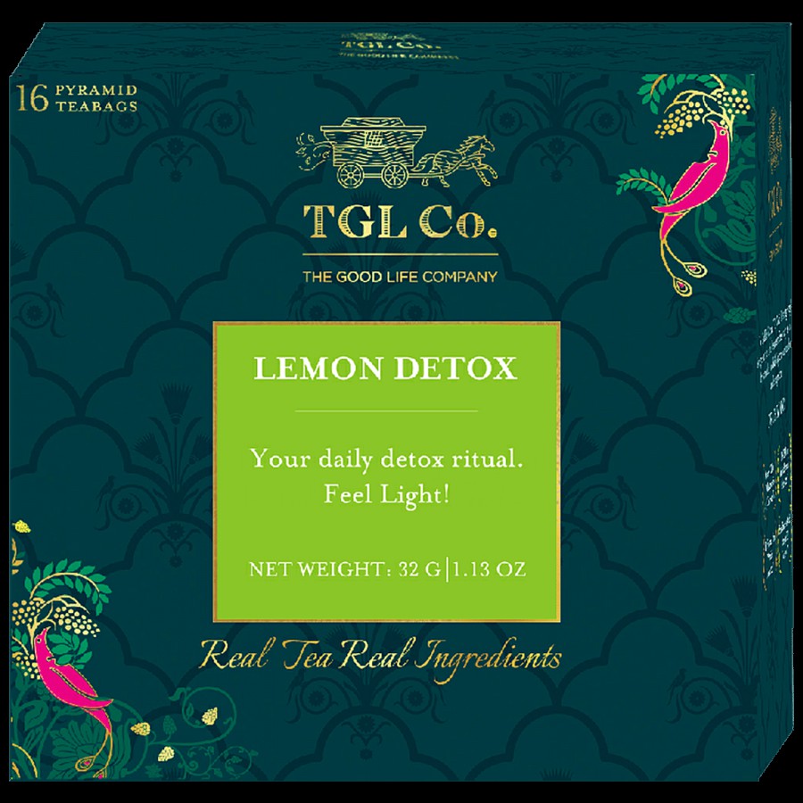 TGL Co. Lemon Detox Green Tea Bag Make Brew Iced Tea or Hot Tea