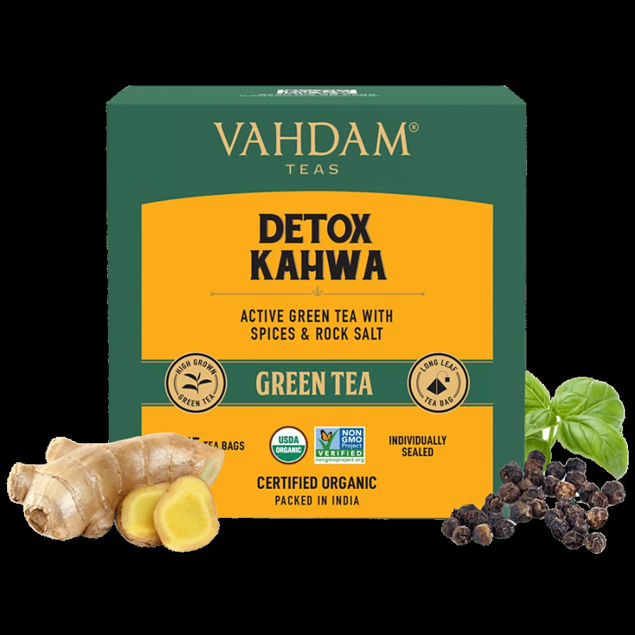 Vahdam Detox Kahwa Green Tea Bags