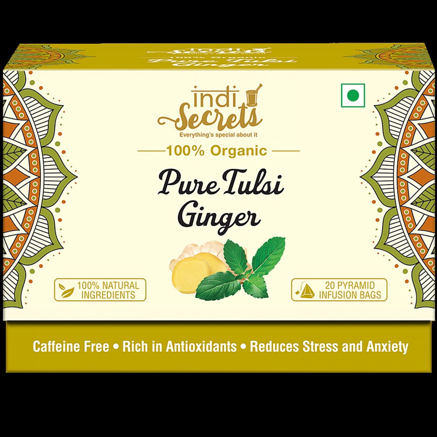 indiSecrets Organic Tea - Tulsi & Ginger