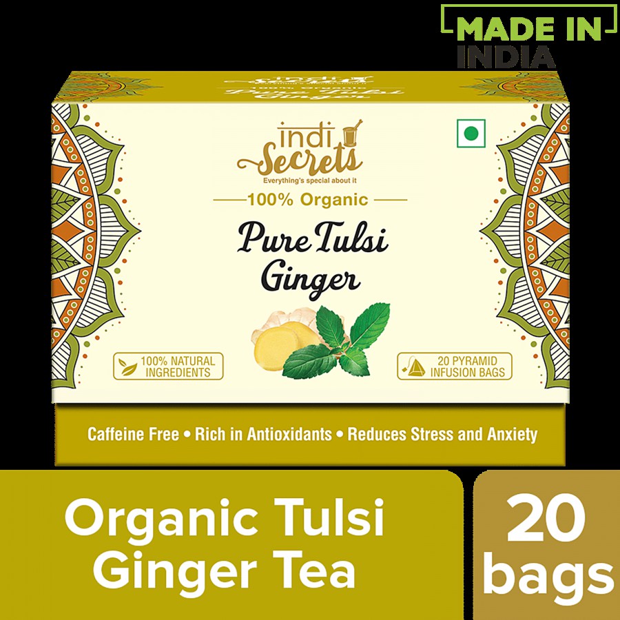 indiSecrets Organic Tea - Tulsi & Ginger