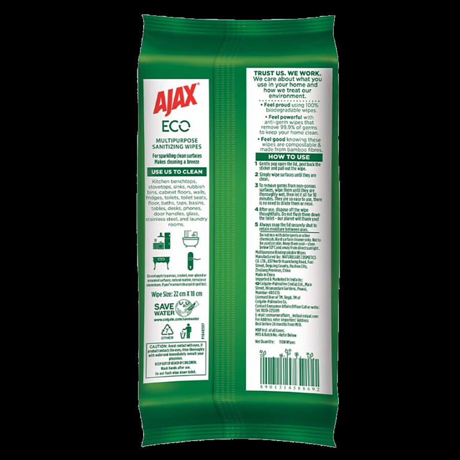 Ajax Eco Multipurpose Sanitizing Wipes - Lavender