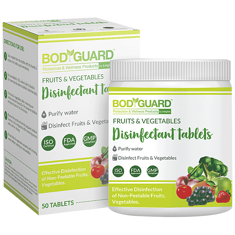 Bodyguard Fruits & Vegetables Disinfectant Tablets - Purify Water