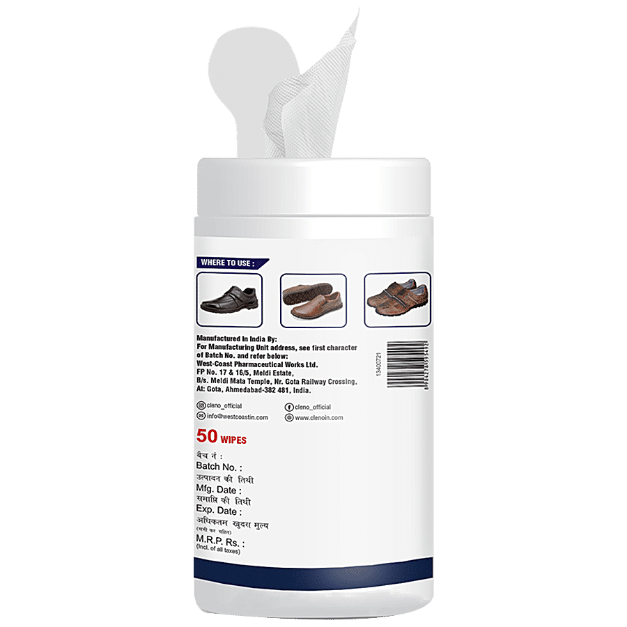 Cleno Shoe Cleaner Wet Wipes - For Loafers