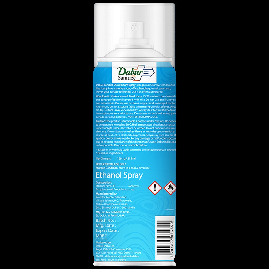 Dabur Sanitize Disinfectant Spray - For Hard & Soft Surfaces