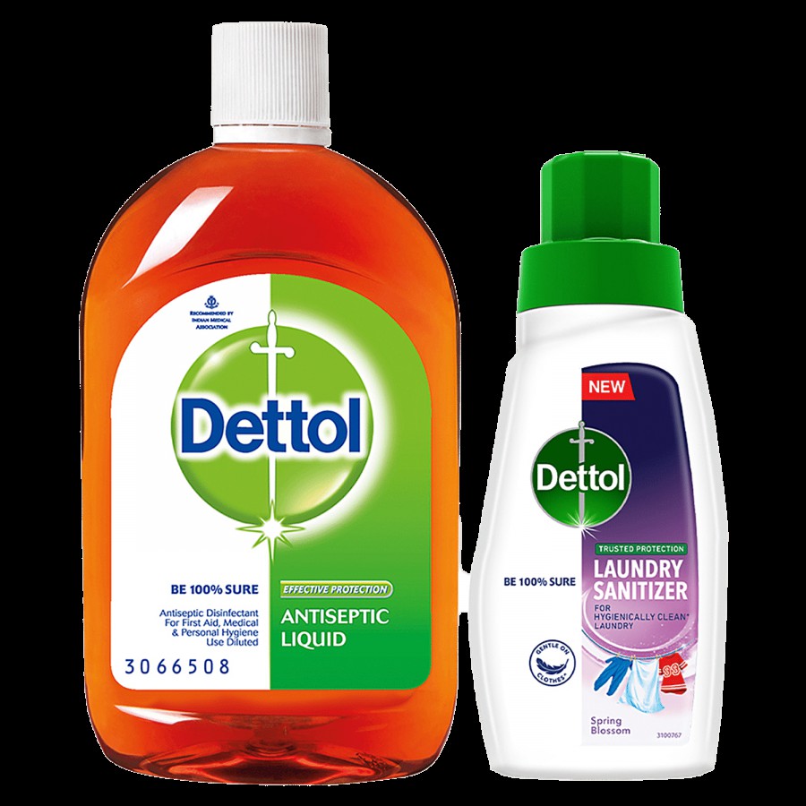 Dettol Antiseptic Disinfectant Liquid - Fresh Pine & Laundry Sanitizer Liquid - Spring Blossom