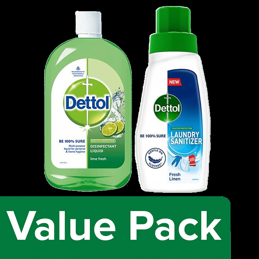 Dettol Lime Fresh 500 ml + Laundry San- Fresh Linen 480 ml