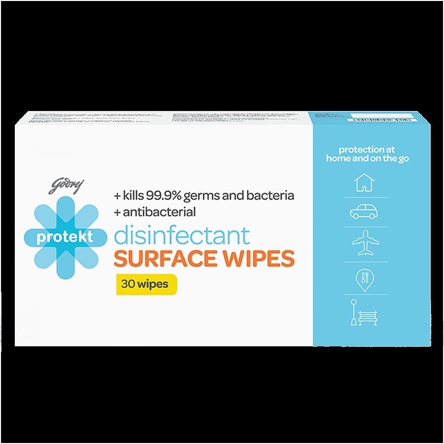 Godrej Protekt Disinfectant Surface Wipes - Kills 99.9% Germs & Bacteria