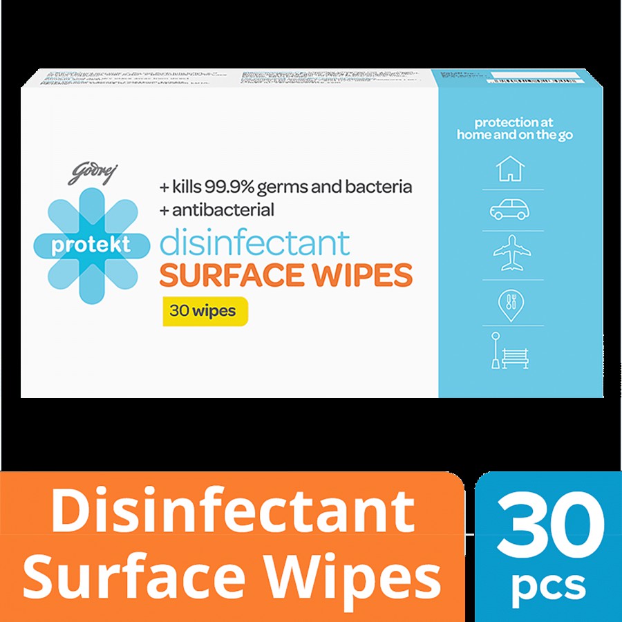 Godrej Protekt Disinfectant Surface Wipes - Kills 99.9% Germs & Bacteria