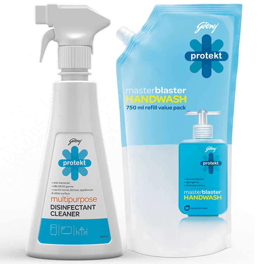 Godrej Protekt Masterblaster Liquid Handwash 725 ml + Multi-purpose Disinfectant Cleaner 500 ml