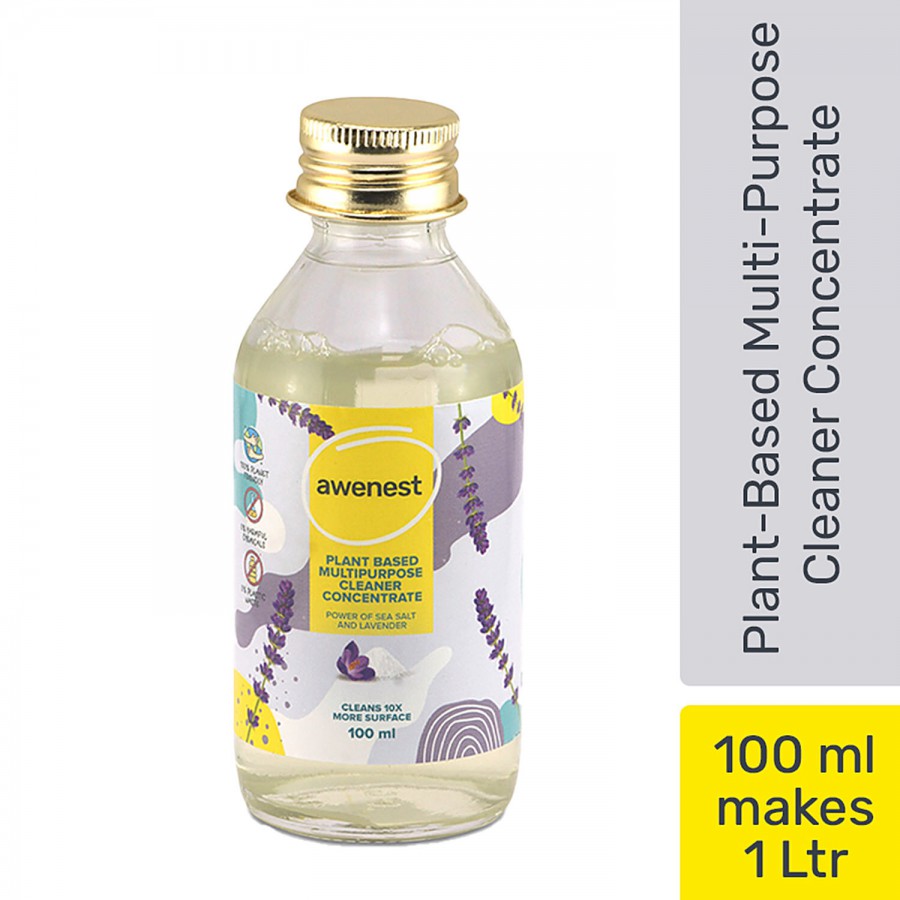 Awenest 100% Plant Based Multipurpose Cleaner Concentrate Refill With Sea Salt & Lavender - Makes 1 Litre