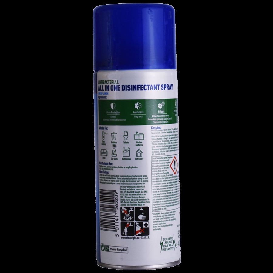 Dettol Disinfectant Spray For Hard Surfaces & Upholstery - Crisp Linen