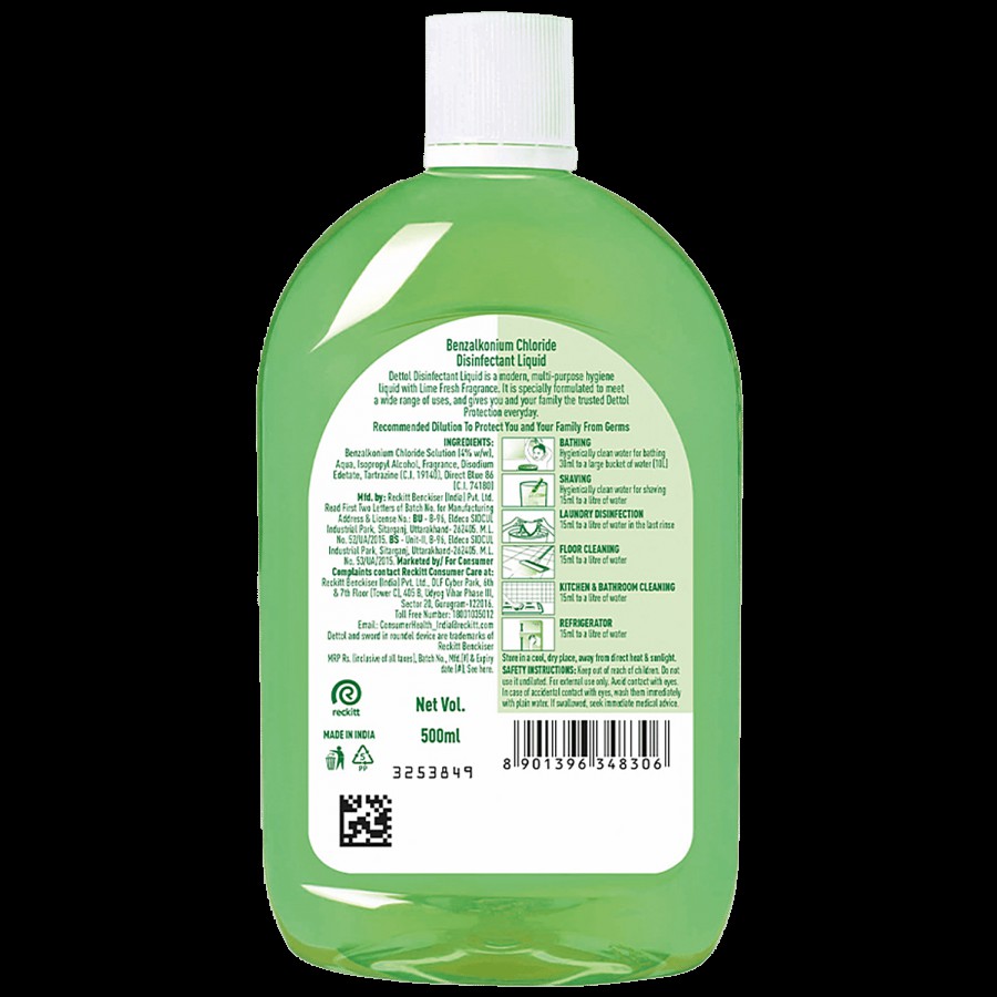 Dettol Liquid Disinfectant Cleaner for Home - Lime Fresh