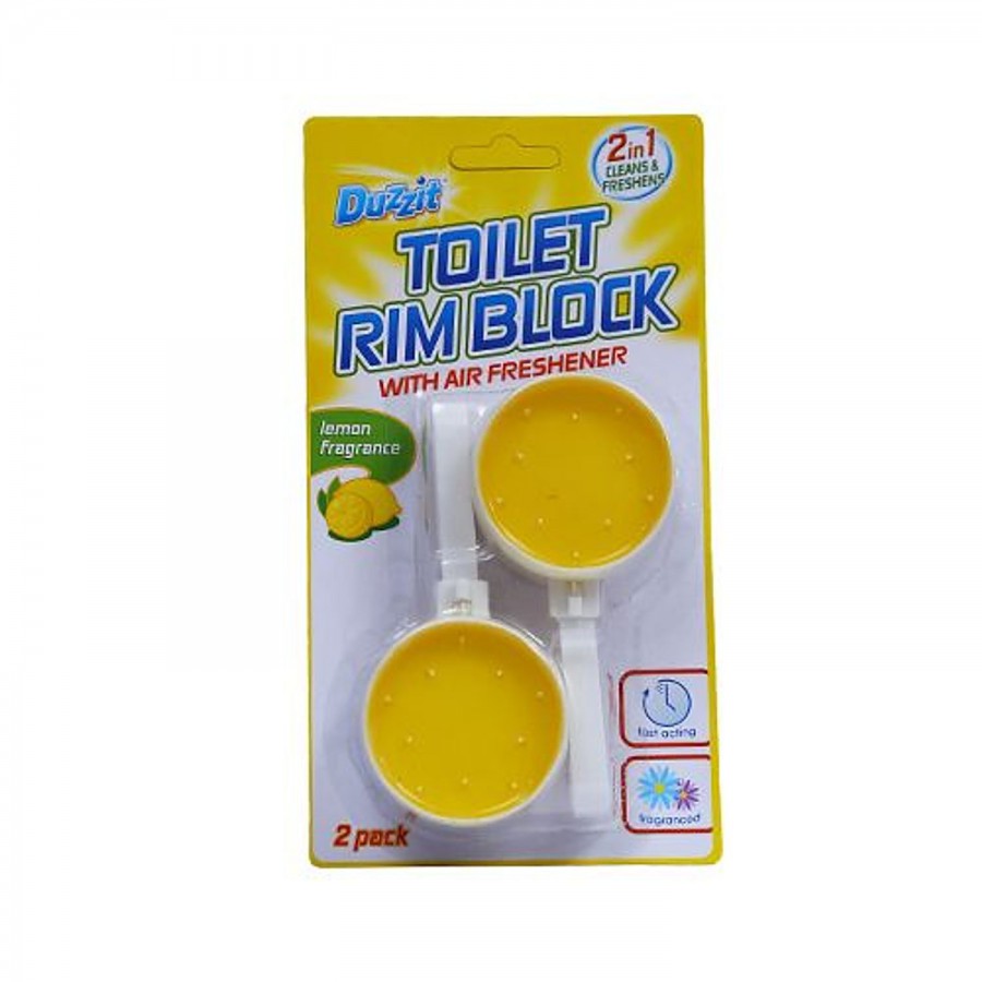 Duzzit Toilet Rim Block - 2 In 1 Lemon