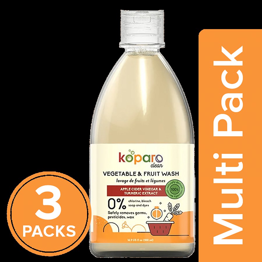 Koparo Clean Vegetable & Fruit Wash - Apple Cider Vinegar & Turmeric Extract